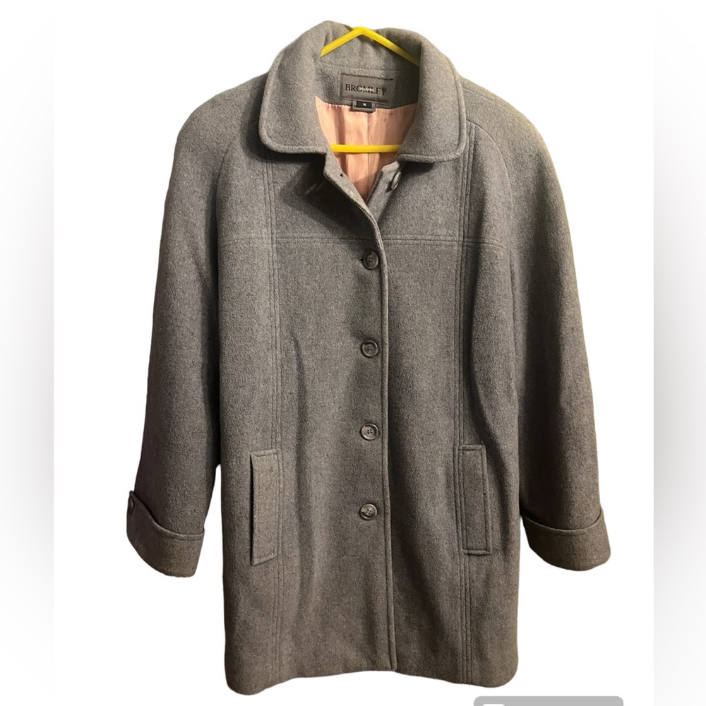 Bromley Collection Wool Blend Over Coat Jacket Women's size 16 pockets lined